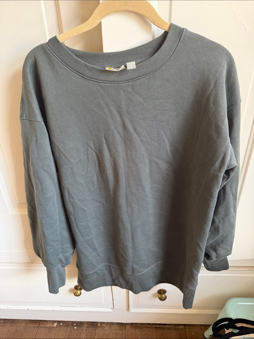 Zella Crewneck Sweater in Greenish Gray